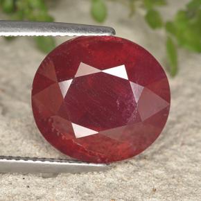 Red Ruby Gem - 14.5ct Oval Facet (ID: 495289)