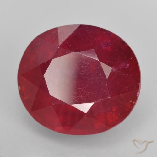 15.41 ct Red Ruby Stone, Natural Ruby in Oval Facet Shape for Sale