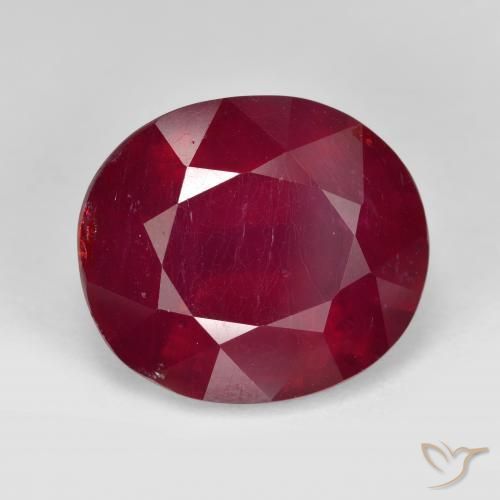 13.50 ct Red Ruby Stone, Natural Ruby in Oval Facet Shape for Sale