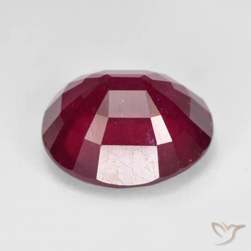 Ruby Gemstone in 14.5 x 12.6 mm Size for Sale, Ruby Stone in Deep Red Color