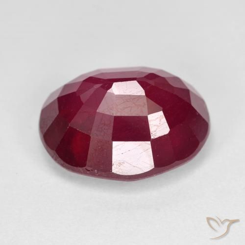 Ruby Gemstone in 14.9 x 12.2 mm Size for Sale, Ruby Stone in Deep Red Color