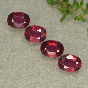 Currant Red Ruby Gem - 1.2ct Oval Facet (ID: 495337)