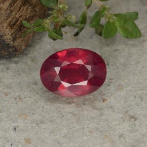 Medium Red Рубин Камень - 1.1ct Фасетный Овал (ID: 495374)
