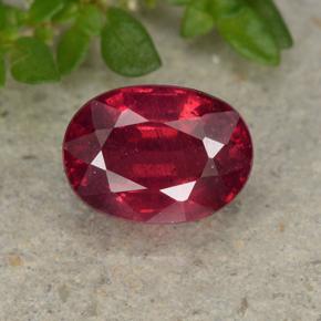 Bright Red Рубин Камень - 1.5ct Фасетный Овал (ID: 495503)