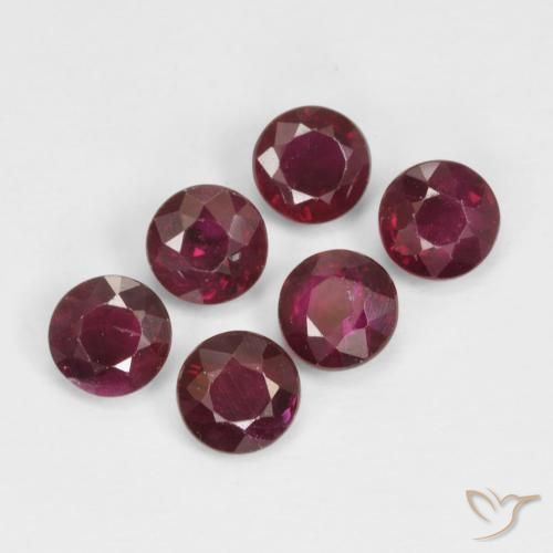 1.5 ct Round Cut Ruby, 3.5 mm From Myanmar, Photo A