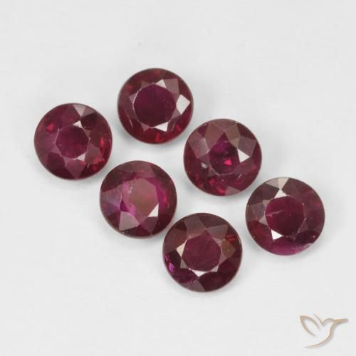 1.50 ctw Red Ruby Stones, Natural Ruby in Round Facet Shape for Sale