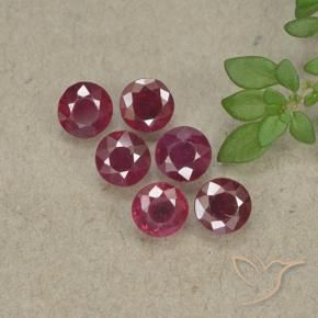 1.50 ctw Red Ruby Stones, Natural Ruby in Round Facet Shape for Sale