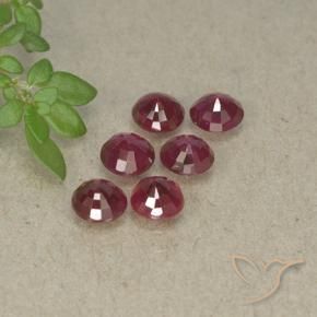 Ruby Gemstones in 3.5 mm (calibrated) Size for Sale, Ruby Stones in Wine Red Color