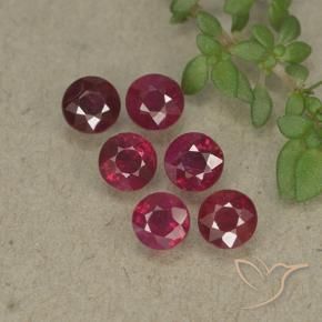 1.50 ctw Red Ruby Stones, Natural Ruby in Round Facet Shape for Sale