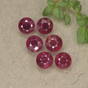 1.55 ctw Red Ruby Stones, Natural Ruby in Round Facet Shape for Sale