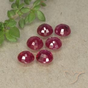 Ruby Gemstones in 3.5 mm (calibrated) Size for Sale, Ruby Stones in Wine Red Color