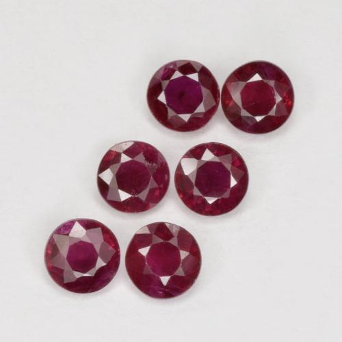 Deep Red Ruby Gem - 0.2ct Round Facet (ID: 495663)