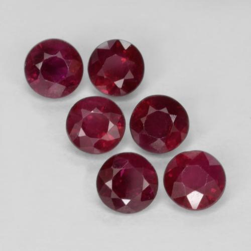 Dark Red Ruby Gem - 0.3ct Round Facet (ID: 495665)
