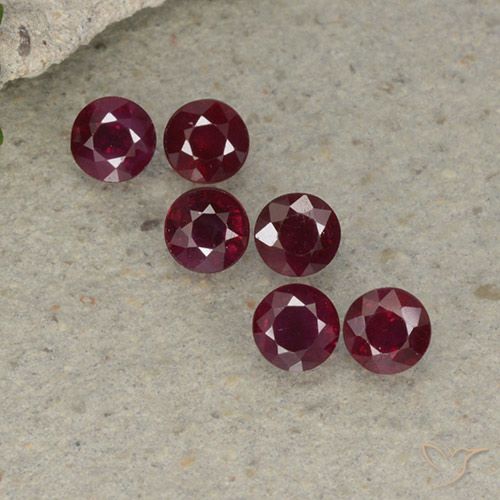 1.85 ct Round Cut Ruby, 3.6 mm From Myanmar, Photo A