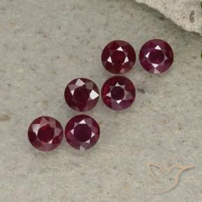 1.85 ctw Red Ruby Stones, Natural Ruby in Round Facet Shape for Sale
