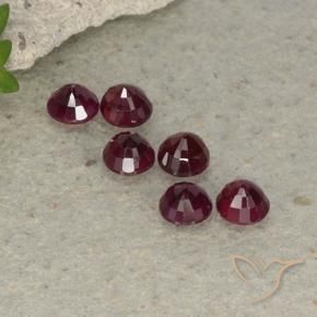 Ruby Gemstones in 3.5 mm (calibrated) Size for Sale, Ruby Stones in Dark Red Color