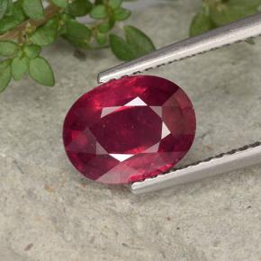 Medium Red Рубин Камень - 2.5ct Фасетный Овал (ID: 495807)