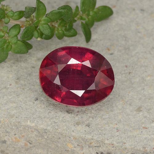 Medium Red Рубин Камень - 2.4ct Фасетный Овал (ID: 495833)