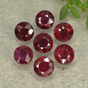 1.68 ctw Red Ruby Stones, Natural Ruby in Round Facet Shape for Sale