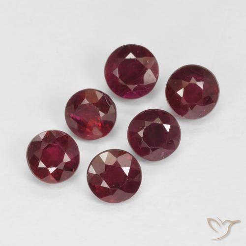 1.80ctw Natural Medium Red Rubies, Round, VS-SI