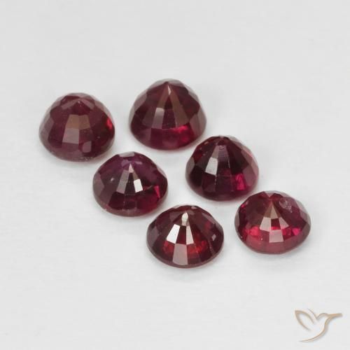 Ruby Gemstones in 3.5 mm (calibrated) Size for Sale, Ruby Stones in Medium Red Color