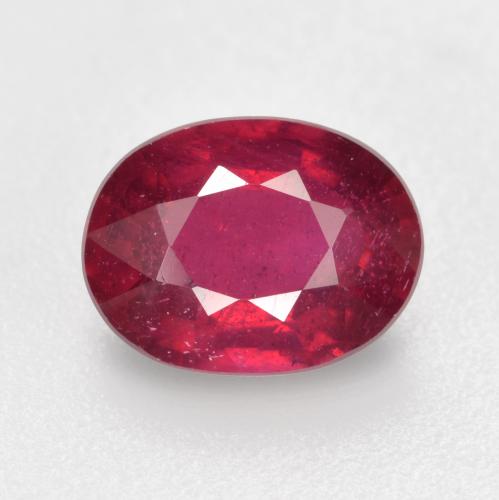Deep Crimson Рубин Камень - 1.6ct Фасетный Овал (ID: 496044)