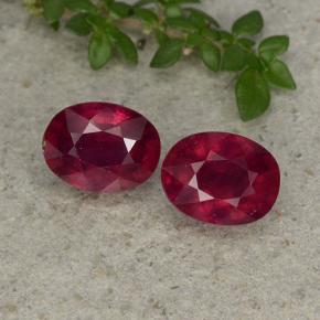 Bright Red Ruby Gem - 2ct Oval Facet (ID: 496050)