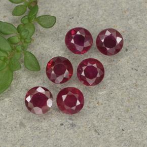 Rojo vino Rubí Gema - 0.2ct Faceta Redonda (ID: 496170)