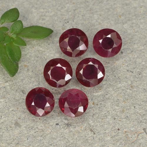 1.38 ct Round Cut Ruby, 3.6 mm From Myanmar, Photo A