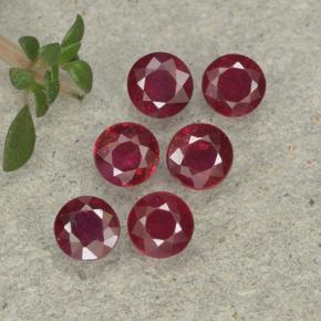 Bright Red Rubin Edelstein - 0.3ct Rund Facettenschliff (ID: 496178)
