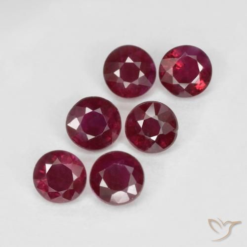1.33 ct Round Cut Ruby, 3.3 mm From Myanmar, Photo A