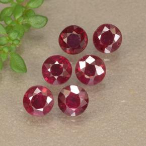 Deep Red Ruby Gem - 0.3ct Round Facet (ID: 496210)