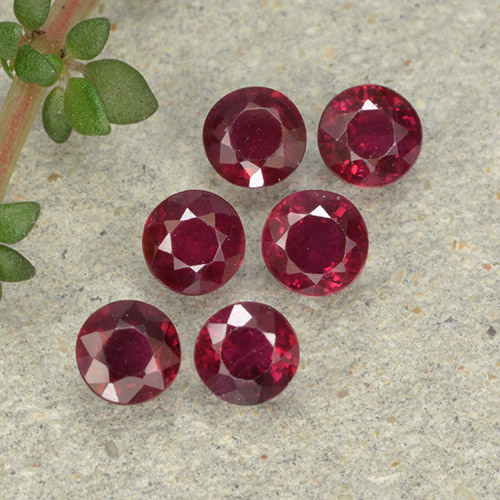 Medium Red Ruby Gem - 0.2ct Round Facet (ID: 496228)