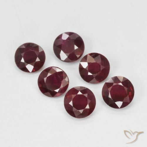 1.24 ct Round Cut Ruby, 3.5 mm From Myanmar, Photo A