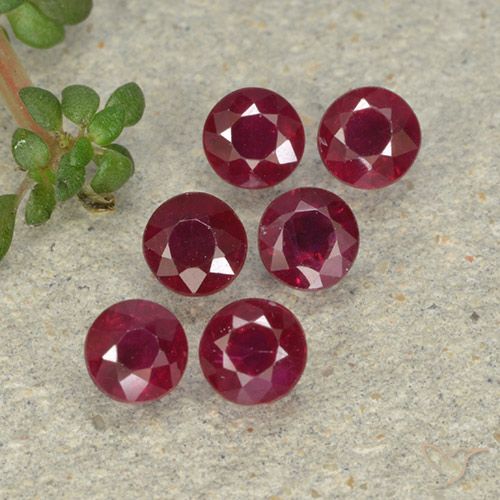 Hård ring Milliard Pensioneret 6pc 3.5mm Round Ruby Lot - 1.56ct total Weight / avg. 0.26ct each, Color:  Deep Red, Mohs Hardness 9 suitable for daily wear jewelry, Stone of Love