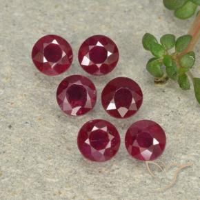 1.56 ctw Red Ruby Stones, Natural Ruby in Round Facet Shape for Sale