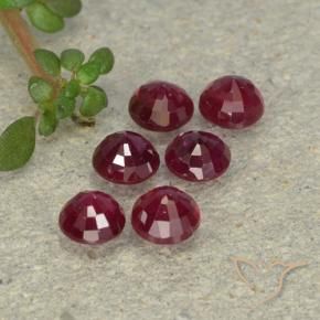 Ruby Gemstones in 3.5 mm (calibrated) Size for Sale, Ruby Stones in Wine Red Color