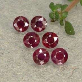 1.52 ctw Red Ruby Stones, Natural Ruby in Round Facet Shape for Sale