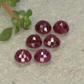 Ruby Gemstones in 3.5 mm (calibrated) Size for Sale, Ruby Stones in Medium Red Color
