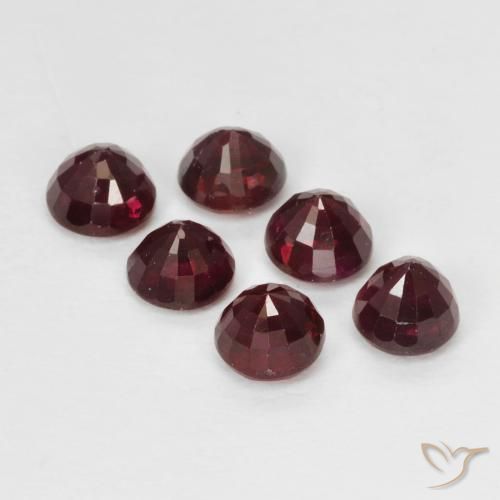 Ruby Gemstones in 3.5 mm (calibrated) Size for Sale, Ruby Stones in Wine Red Color