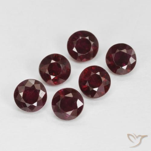 1.51 ctw Red Ruby Stones, Natural Ruby in Round Facet Shape for Sale