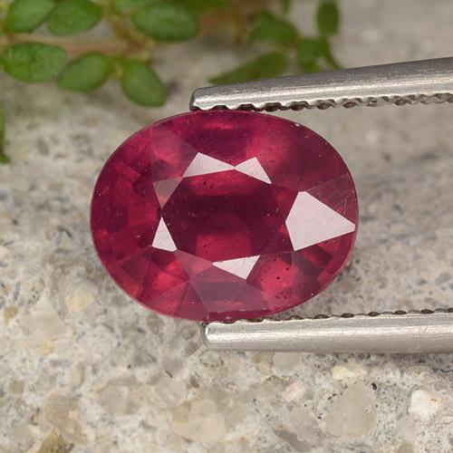Medium Red Ruby Gem - 2.6ct Oval Facet (ID: 496289)
