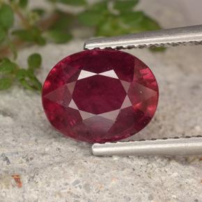 Medium Red Rubin Edelstein - 2.4ct Oval facettiert (ID: 496292)