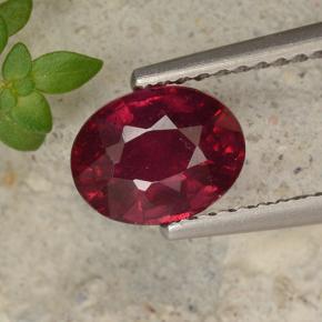 Rojo sangre Rubí Gema - 1.7ct Forma ovalada (ID: 496300)