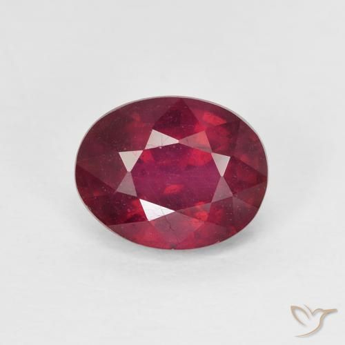 1.90ct Natural Deep Reddish Pink Ruby, Oval, VS-SI