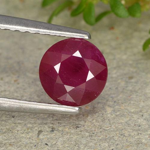 Carmesí intenso Rubí Gema - 1ct Faceta Redonda (ID: 496571)