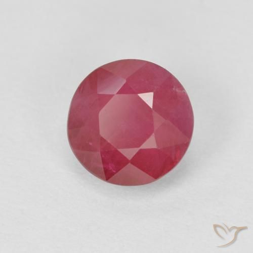 1.09 ct Red Ruby Stone, Natural Ruby in Round Facet Shape for Sale