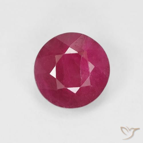 5,6mm runder roter Rubin aus Myanmar, Gewicht von 0,97 ct, natürlicher Edelstein in VS-SI Reinheit, 1 Stück runder Rubin - Farbe: Marmelade Rot, Mohs-Härte von 9 Geeignet für den täglichen Gebrauch im Schmuck, Entblocket das Wurzelchakra, Photo A