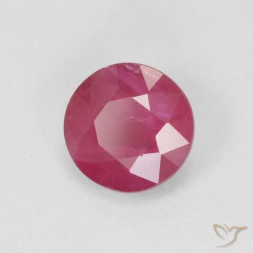 0.84 ct Red Ruby Stone, Natural Ruby in Round Facet Shape for Sale