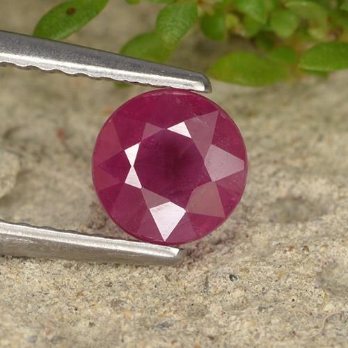 0.84ct Natural Medium Red Ruby, Round, VS-SI